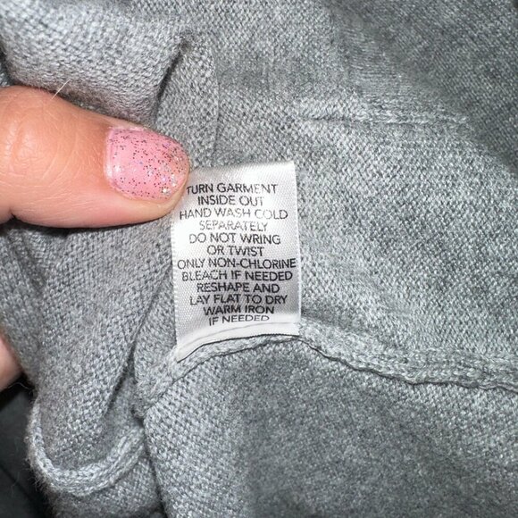 Christopher & Banks Medium Gray Sweater Vest With Pockets Cowl Neck Cardigan Sle - Picture 5 of 9